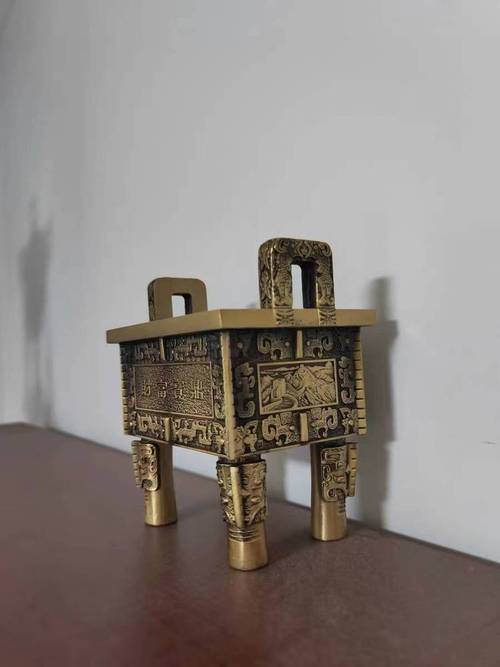 煥環祥鼎擺件雙龍鼎辦公室喬遷裝飾四方鼎工藝開業禮品